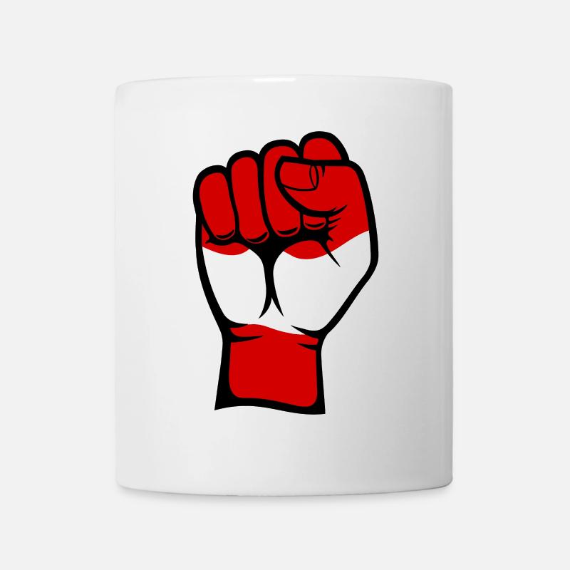 Österreich Flagge Faust Hand Symbol - Tasse - Weiß