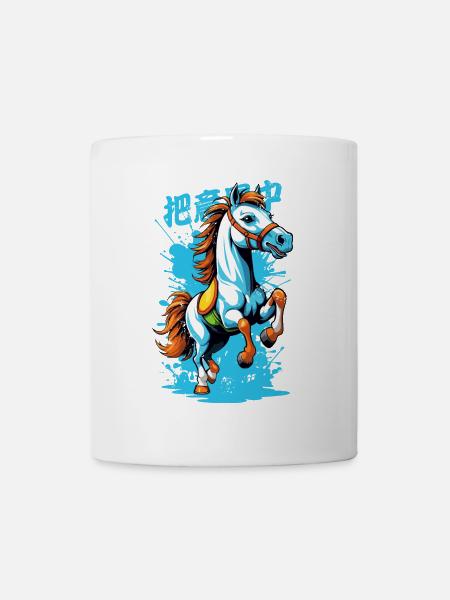 Wildpferd in Bunt - Tasse - Weiß