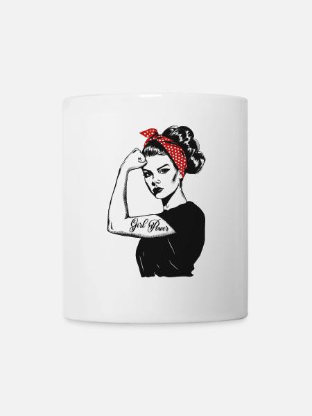 Girl Power Girl Power Grl Pwr Woman Girl Retro - Mug - white