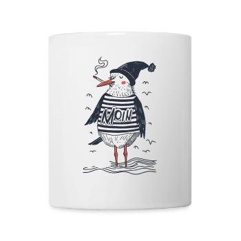 Moin Möwe Matrose Kapitän Seemann Nordsee Ostsee - Tasse - Weiß - Vorne