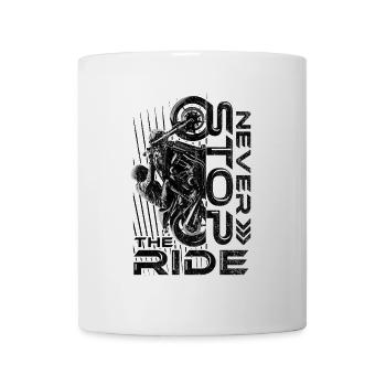 Never Stop The Ride - Der Ruf des Motorrads - Tasse - Weiß - Vorne