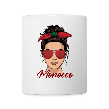 Marokkanische Mädchen Frau Flagge Marokko - Tasse - Weiß - Vorne