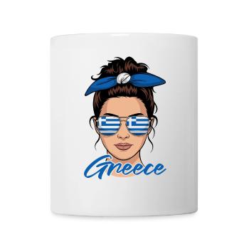 Greek Girl Woman Flag Greece - Mug - white - Front