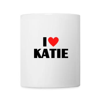 J’aime Katie Red Heart Love Fan Gift - Mug blanc - blanc - Devant