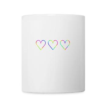 Regenbogen Herzen LGBT LGBTQ+ Geschenkidee - Tasse - Weiß - Vorne
