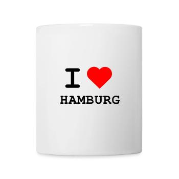 I love Hamburg / Ich liebe Hamburg - Tasse - Weiß - Vorne