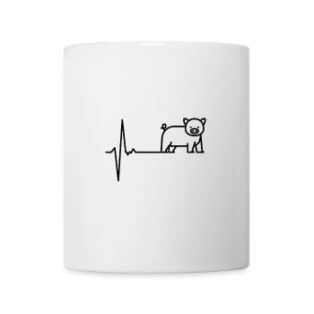 Herzschlag Schwein - Tasse - Weiß - Vorne