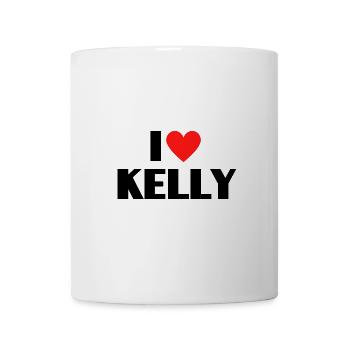 I Love Kelly Red Heart Love Fan Gift - Mug - white - Front