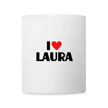 I love Laura Red Heart Love Fan Gift - Mug - white - Front