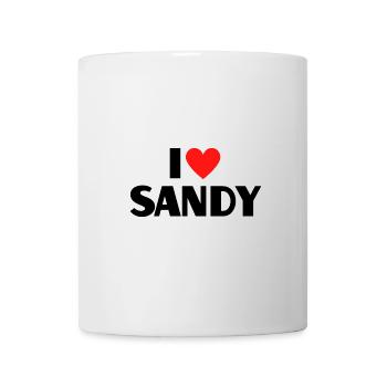 I Love Sandy Red Heart Love Fan Gift - Mug - white - Front