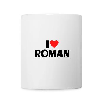 J’aime le coeur romain nom graphique cadeau - Mug blanc - blanc - Devant