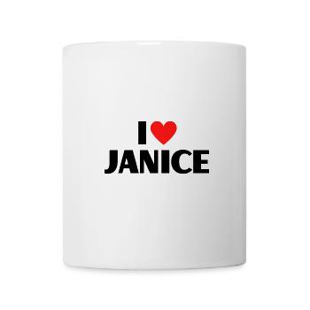 J’aime Janice Red Heart Love Fan Gift - Mug blanc - blanc - Devant