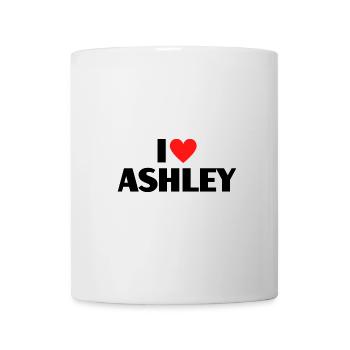 J’aime Ashley Red Heart Love Fan Gift - Mug blanc - blanc - Devant