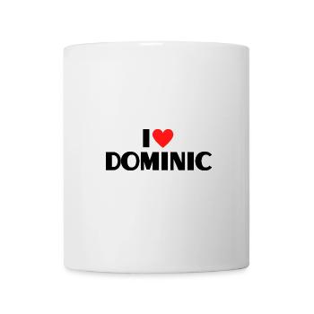 Ich liebe Dominic Herz Grafik Namen Geschenk - Tasse - Weiß - Vorne