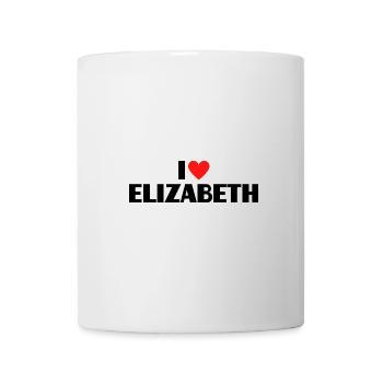 Ich liebe Elizabeth Herz Grafik Namen Geschenk - Tasse - Weiß - Vorne