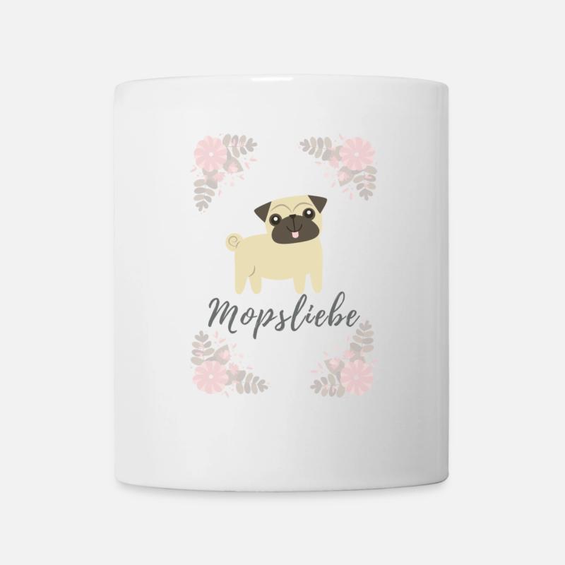 mopsliebe - Tasse - Weiß
