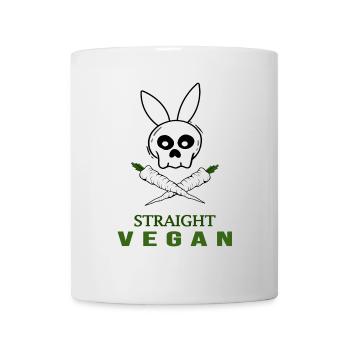 straight vegan with carrot veganlife - Mug - white - Front