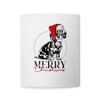 Santa WIRE-HAIRED DACHSHUND Merry Christmas Dog Wilsigns - Mug - white - Front