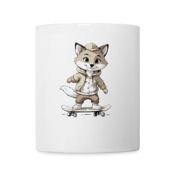Little Fox Skateboarder Skateboard - Mug blanc - blanc - Devant