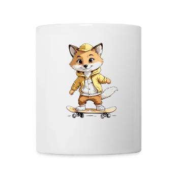 Fox Rides Skateboard Skater - Mug - white - Front