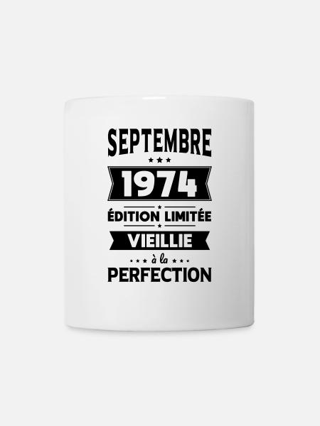 Anniversaire 50 ans - Septembre 1974 Perfection - Mug blanc - blanc