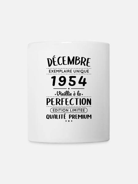 Anniversaire 70 ans - Décembre 1954 Perfection - Mug blanc - blanc