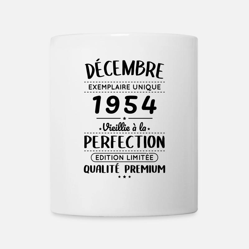 Anniversaire 70 ans - Décembre 1954 Perfection - Mug blanc - blanc