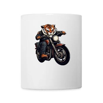 Tiger Motorrad / Motorradfahrer Tiger - Tasse - Weiß - Vorne