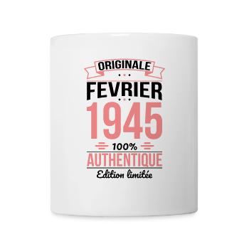 Anniversaire 80 ans - Originale - Février 1945 - Mug blanc - blanc - Devant