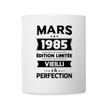 Anniversaire 40 ans - Mars 1985 Perfection - Mug blanc - blanc - Devant