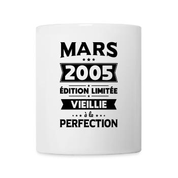 Anniversaire 20 ans - Mars 2005 Perfection - Mug blanc - blanc - Devant
