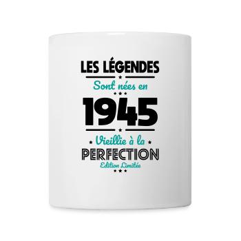 80-jähriges Jubiläum - 1945 werden Legenden geboren - Tasse - Weiß - Vorne