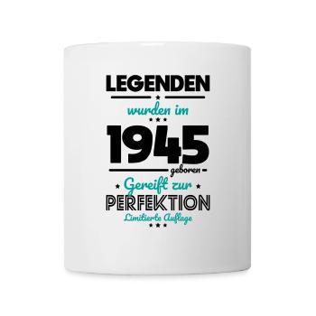 80e anniversaire - Les légendes ont été créées en 1945 - Mug blanc - blanc - Devant