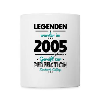 20. Geburtstag - Legenden wurden im 2005 - Tasse - Weiß - Vorne