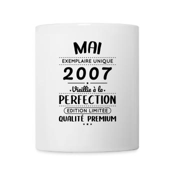 Anniversaire 18 ans - Mai 2007 Perfection - Mug blanc - blanc - Devant