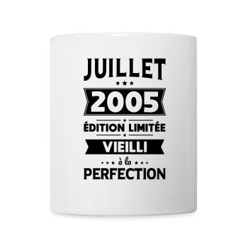 Anniversaire 20 ans - Juillet 2005 Perfection - Mug blanc - blanc - Devant