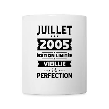 Anniversaire 20 ans - Juillet 2005 Perfection - Mug blanc - blanc - Devant