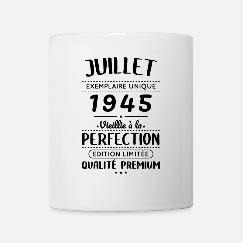 Anniversaire 80 ans - Juillet 1945 Perfection - Mug blanc - blanc