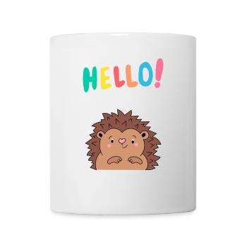 Niedlicher Igel sagt Hallo - Geschenkidee - Baby - Tasse - Weiß - Vorne