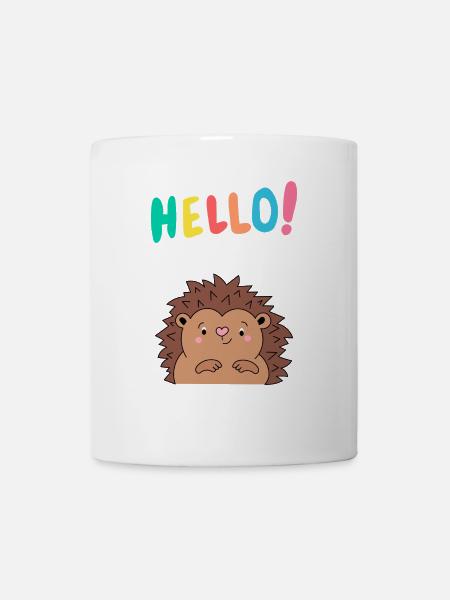 Niedlicher Igel sagt Hallo - Geschenkidee - Baby - Tasse - Weiß