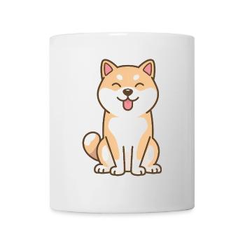 Süßer Shiba Hund Minimal - Tasse - Weiß - Vorne