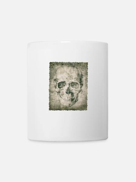 old skull, Totenkopf, Schädel,Geschenk - Tasse - Weiß