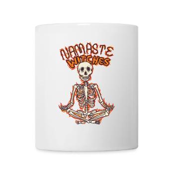 namaste withces yoga skull for halloween - Mug - white - Front