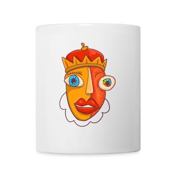 Abstaract König Karikatur - Tasse - Weiß - Vorne
