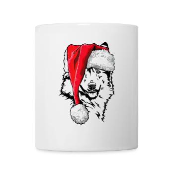 Santa Islandhund Weihnachten Hunde Wilsigns - Tasse - Weiß - Vorne