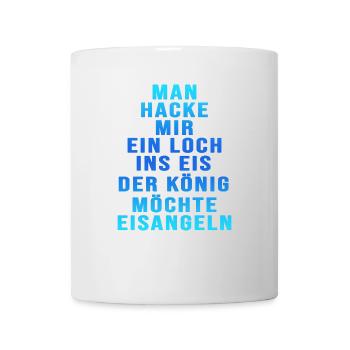 eisangeln angeln eisangler winterangeln angelkönig - Tasse - Weiß - Vorne