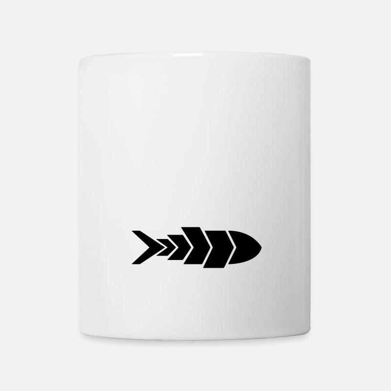 Flèche de poisson minimaliste | Conception de flèche de poisson - Mug blanc - blanc