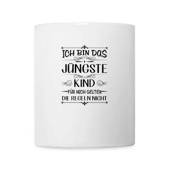 Ich bin das jüngste Kind keine Regeln - Tasse - Weiß - Vorne