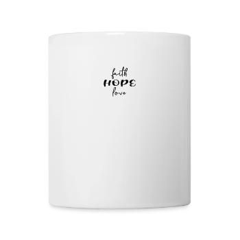 Foi, espoir, amour, cadeau, anniversaire - Mug blanc - blanc - Devant