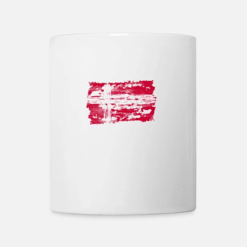 Dänische Flagge - Tasse - Weiß